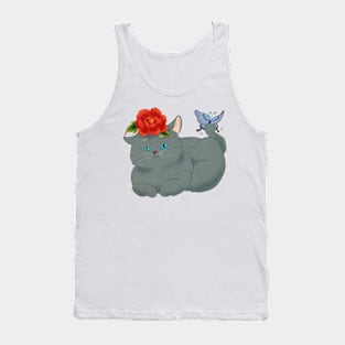 Minhwa: Cat and Butterfly A Type Tank Top